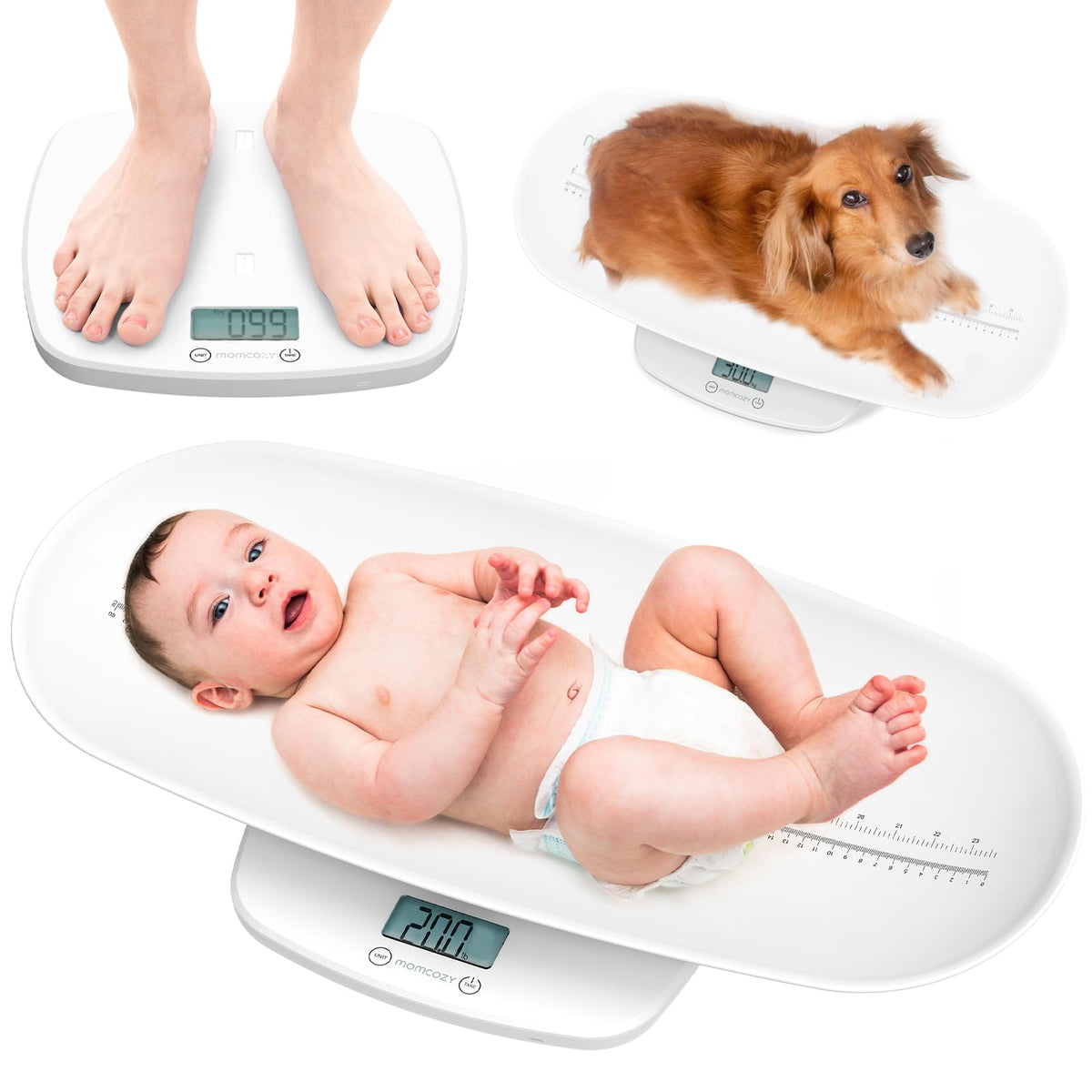 Momcozy multi-scale tray assembly enables quick setup for accurate family measurements