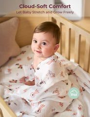Large 47x47 Momcozy swaddle enables flexible swaddling and layering