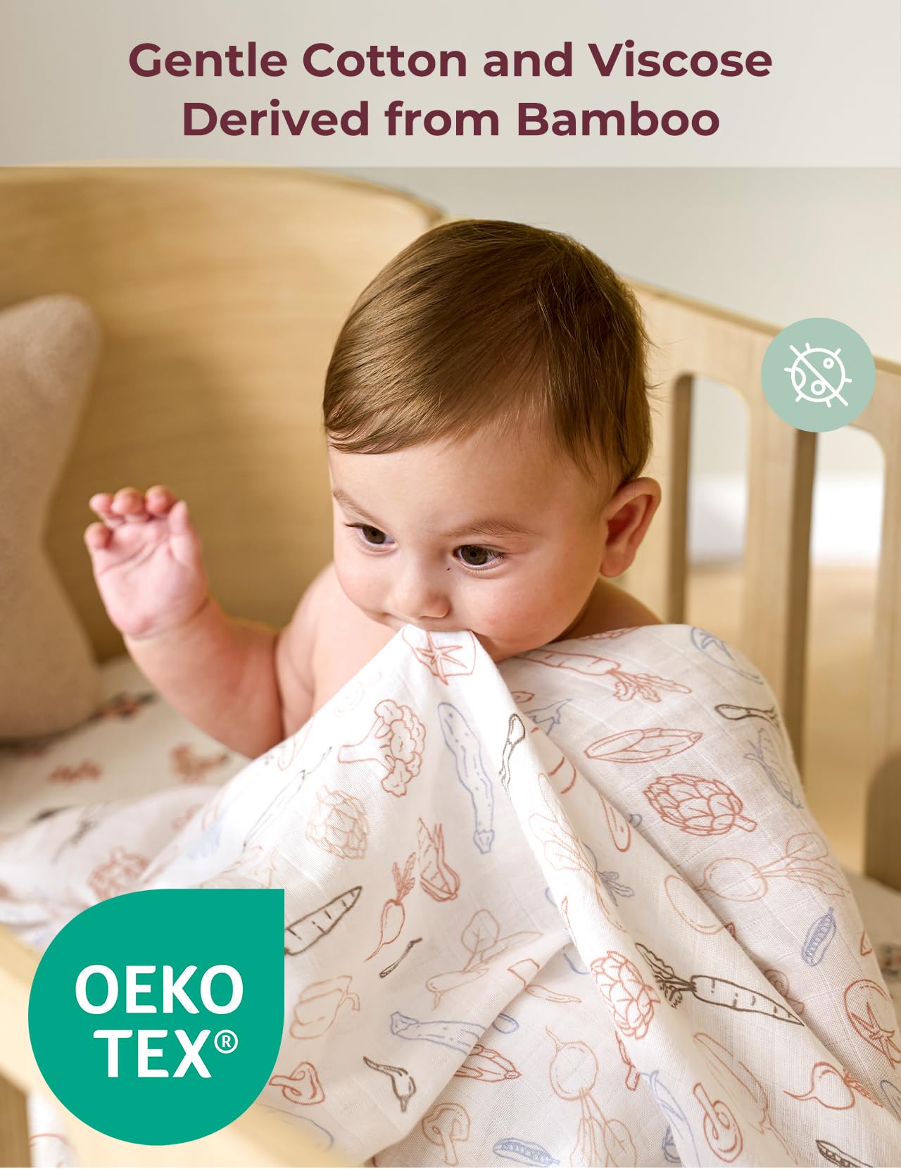 Pumpkin Dreams print on Momcozy swaddle adds cozy warmth and cheerful decor