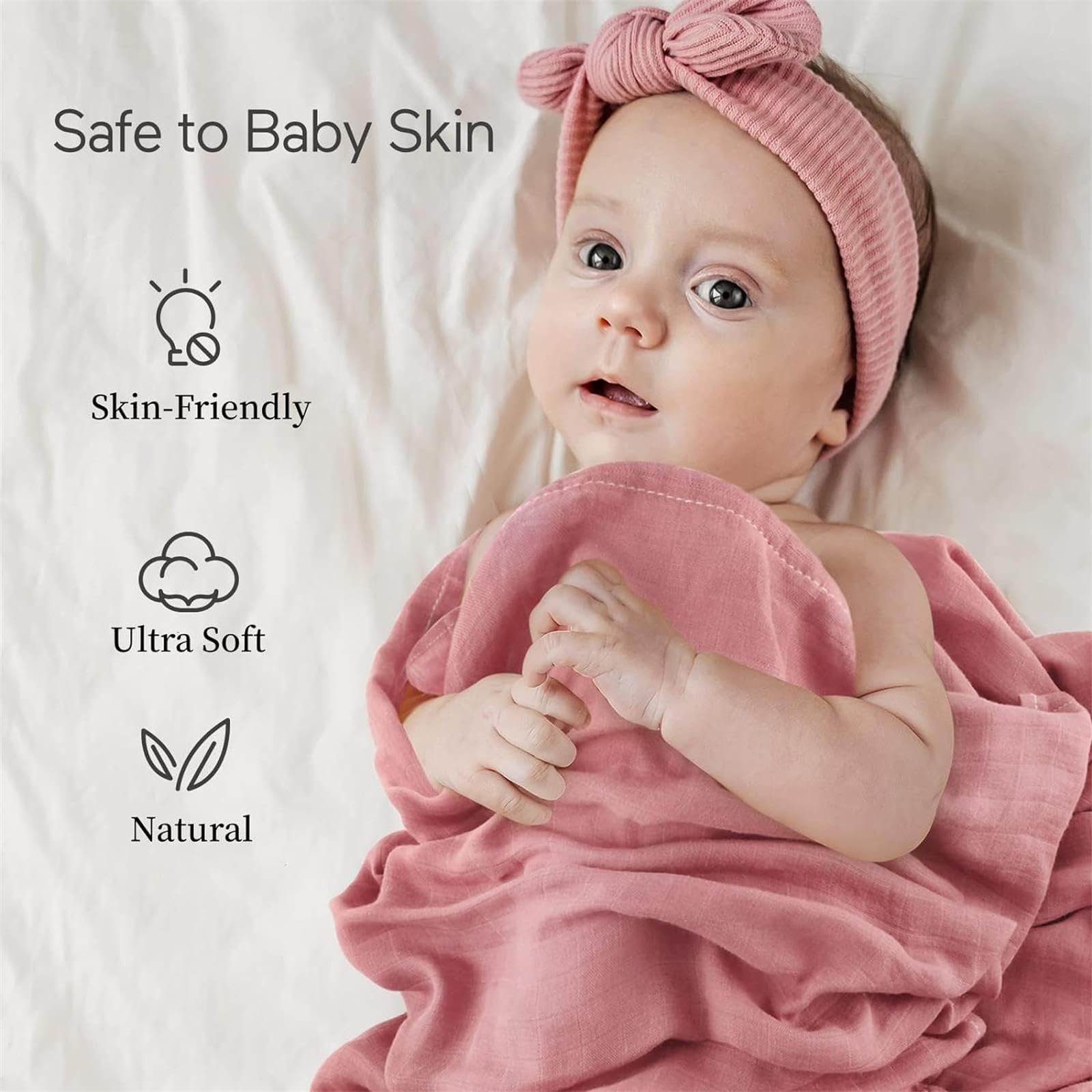 Momcozy muslin blanket spread on crib as breathable wrap for comfort