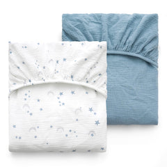 Momcozy muslin fitted crib sheet 360 wrap shows secure fit for safe sleep