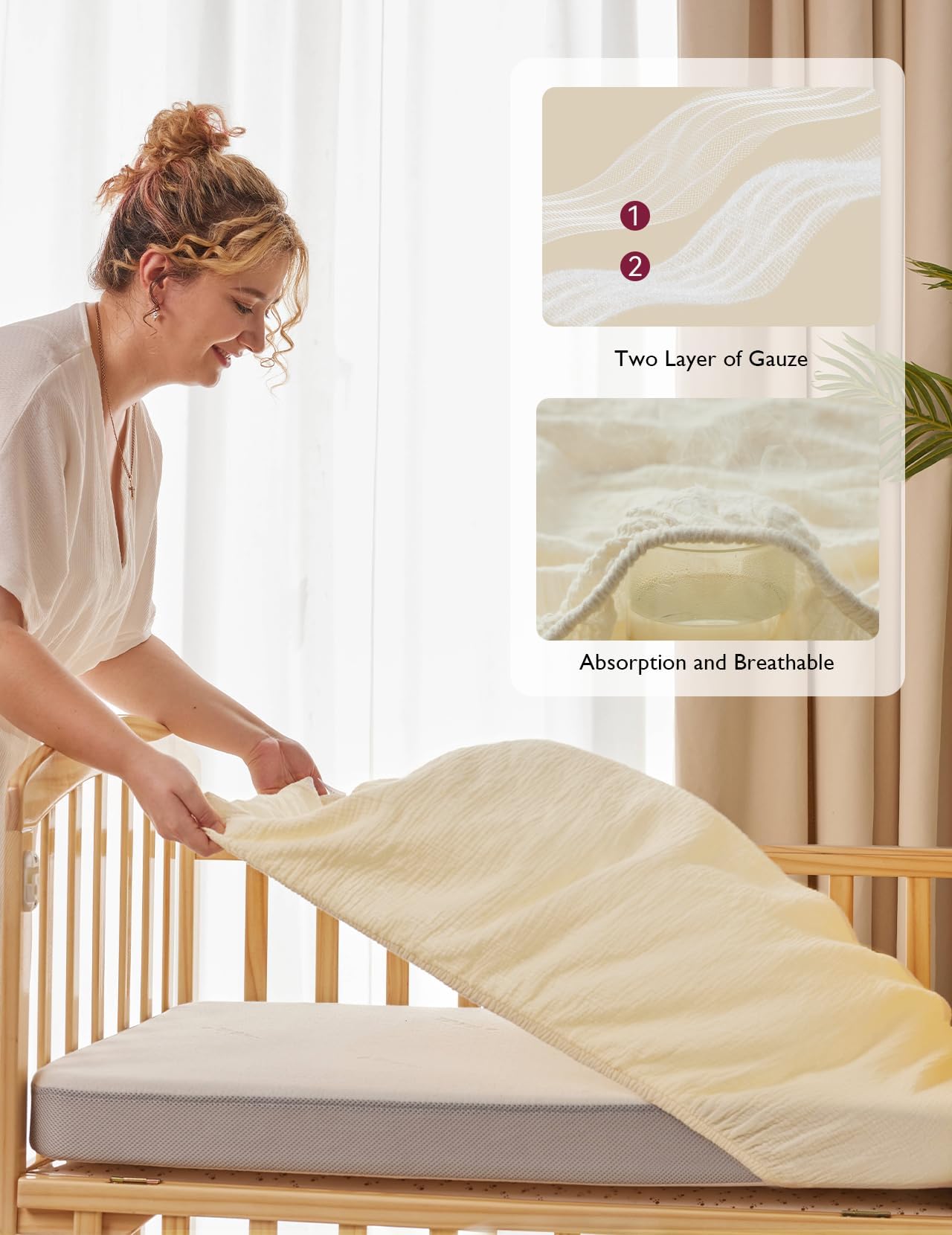 Momcozy breathable moisture-absorbent fabric helps baby stay dry