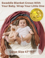 Momcozy muslin swaddle 47x47 baby wrapped showcases snug wrap and calm sleep