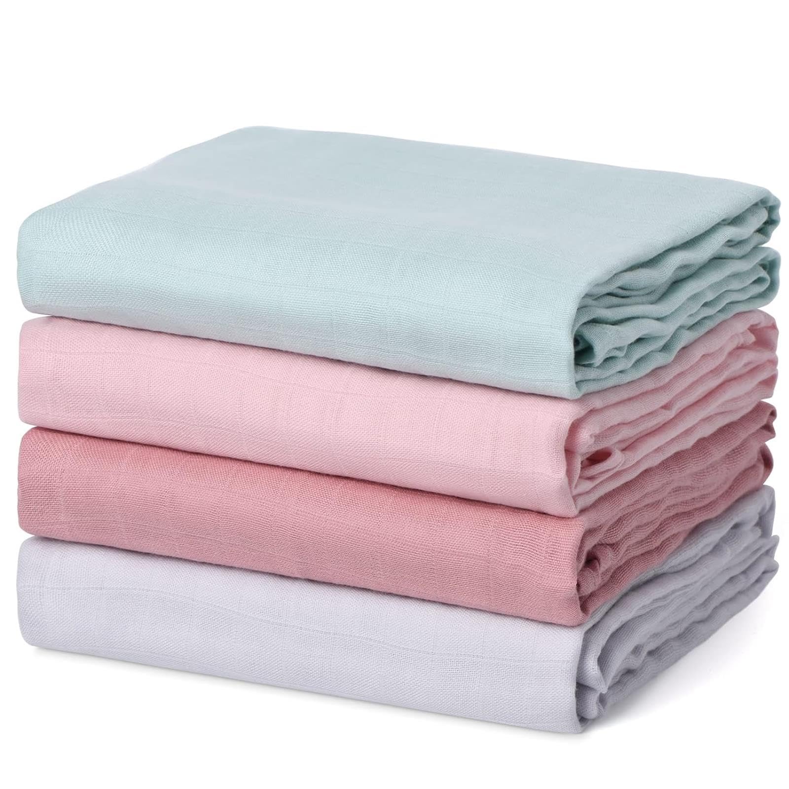 Momcozy muslin swaddle blanket 47x47 folded showcases soft, newborn-friendly fabric