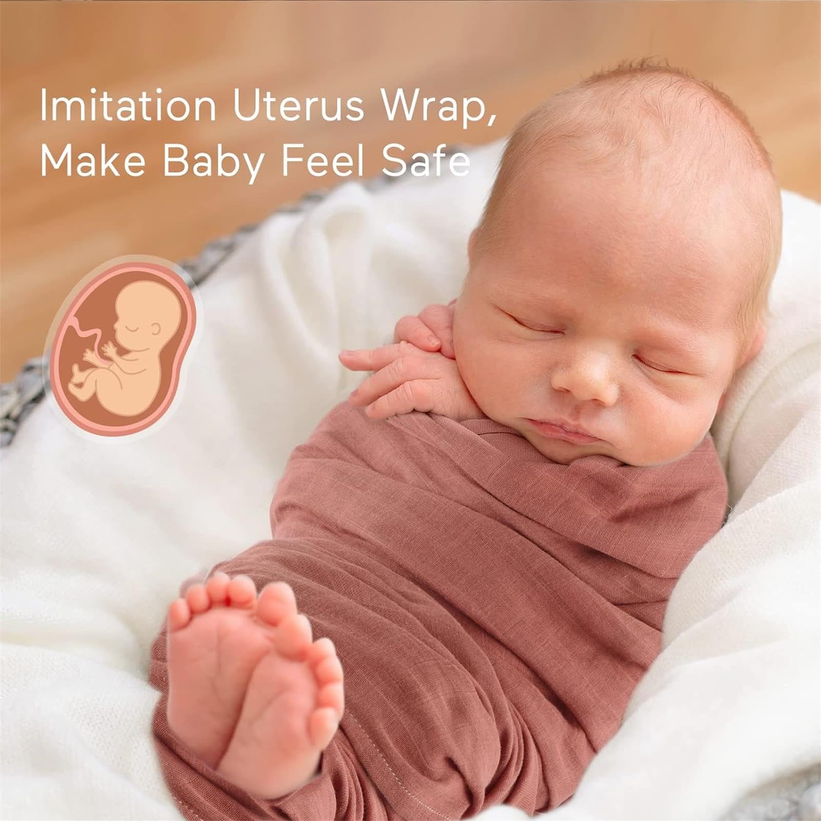Momcozy swaddle blanket 47x47 folded for compact storage.