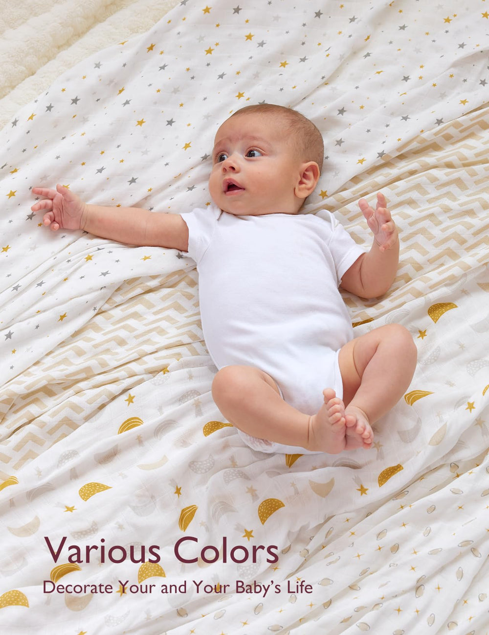 Momcozy muslin swaddle serves as burp cloth, nursing cover, and more.