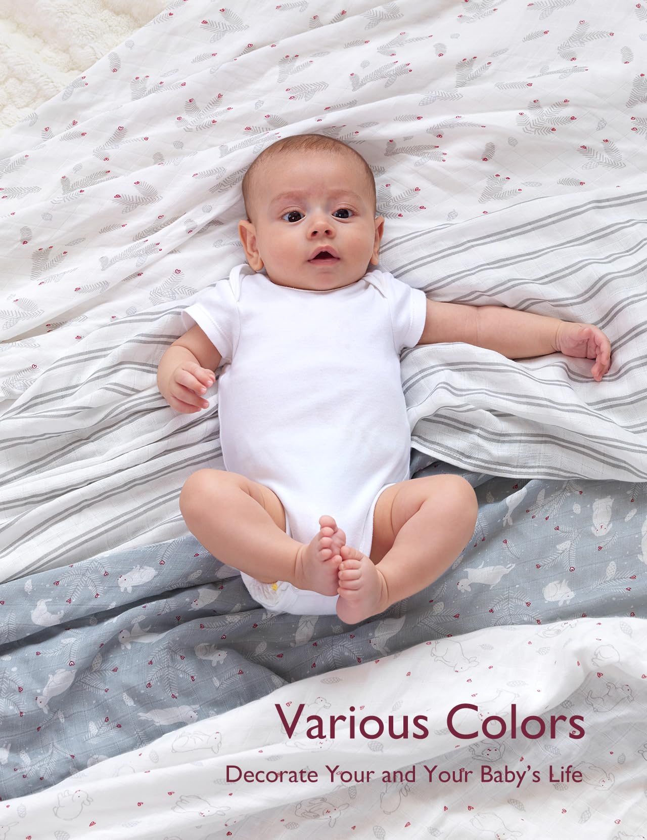 Momcozy muslin swaddle blanket multi-use as swaddle, burp cloth, cover
