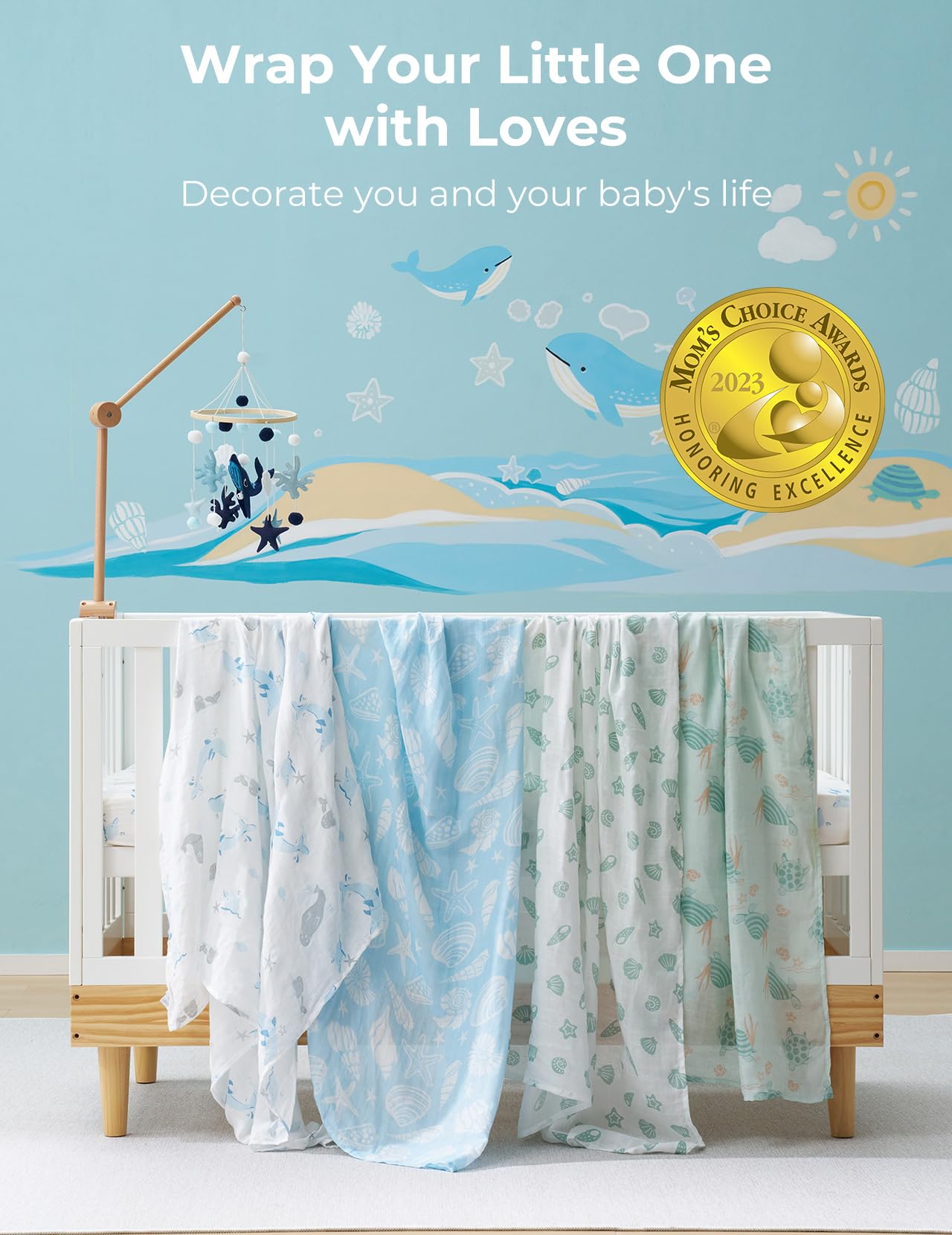 Momcozy swaddle blanket provides cozy warmth without overheating during nap times.