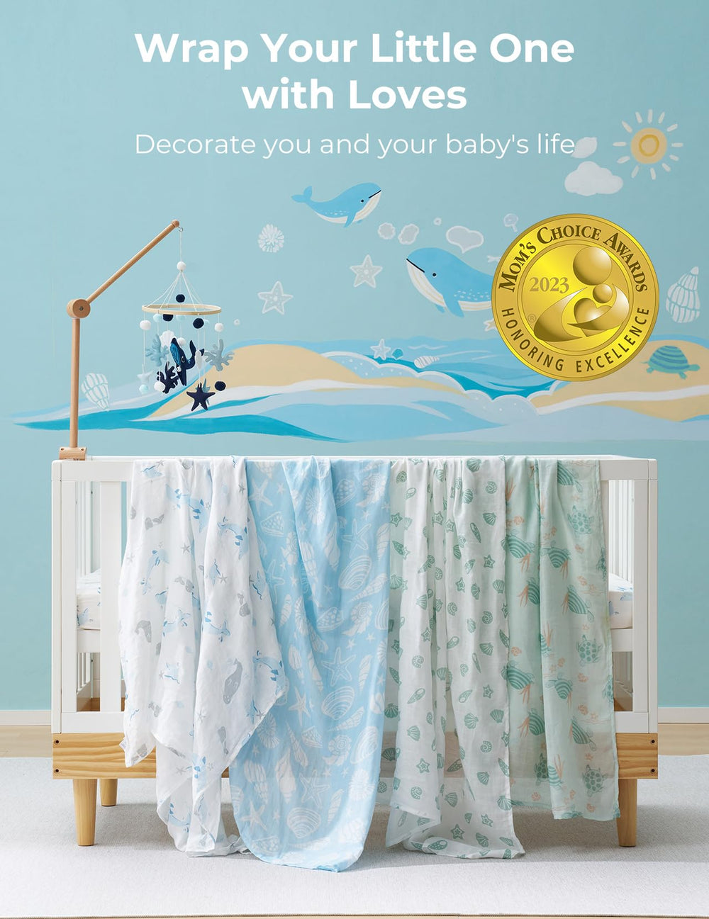 Momcozy swaddle blanket provides cozy warmth without overheating during nap times.