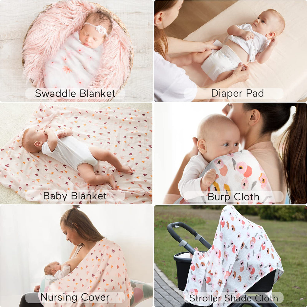 Momcozy muslin swaddle blanket neatly placed in a peaceful nursery setup