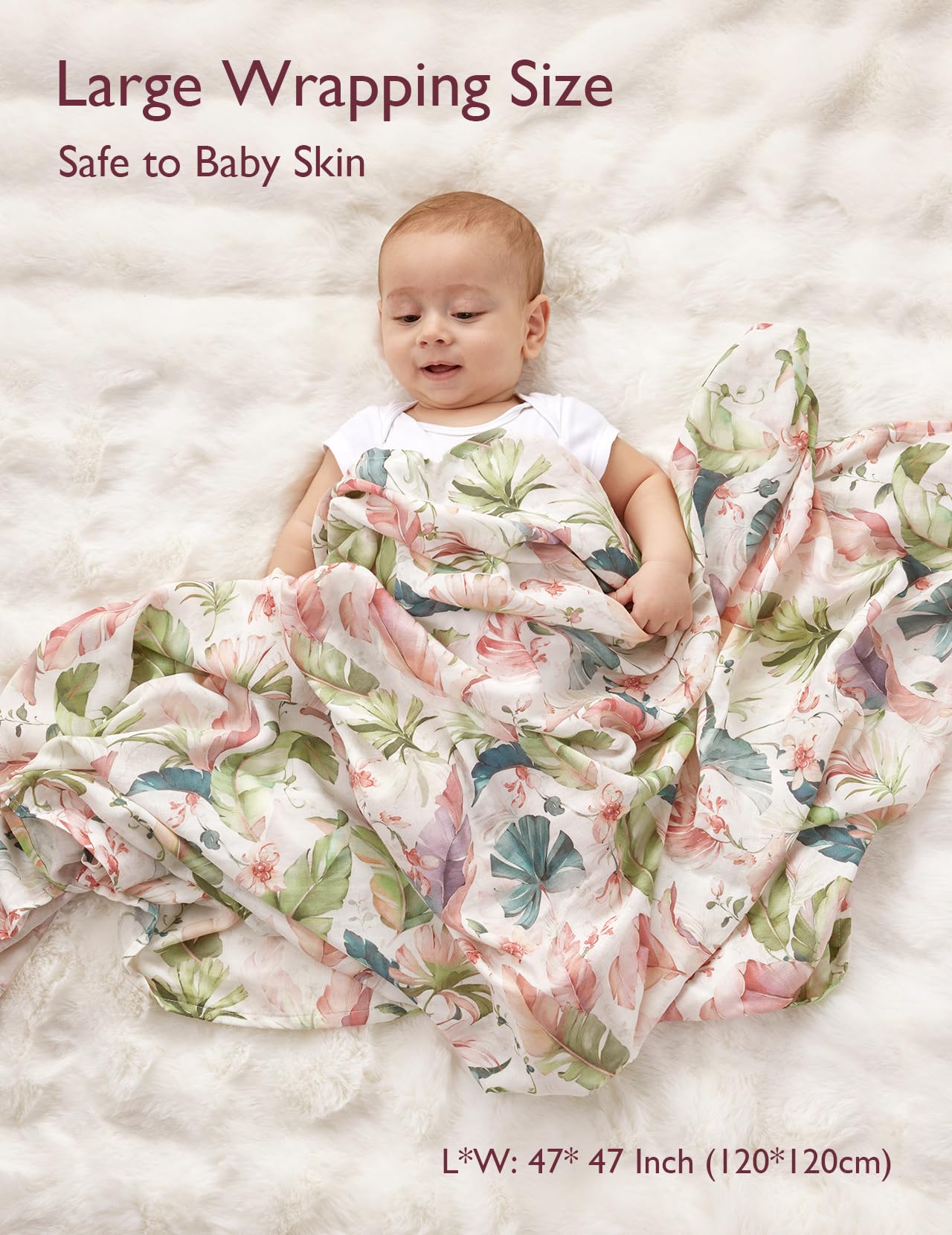 Momcozy swaddle blanket soft texture with natural cotton and bamboo for sensitive skin.