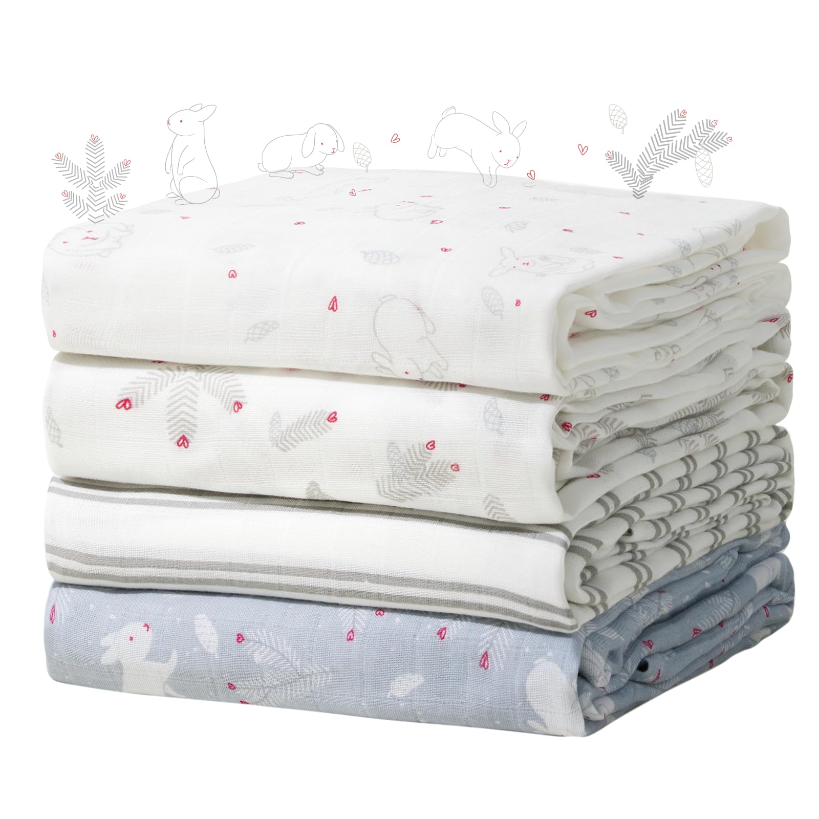 Momcozy muslin swaddle blanket soft-texture detail, gentle skin comfort