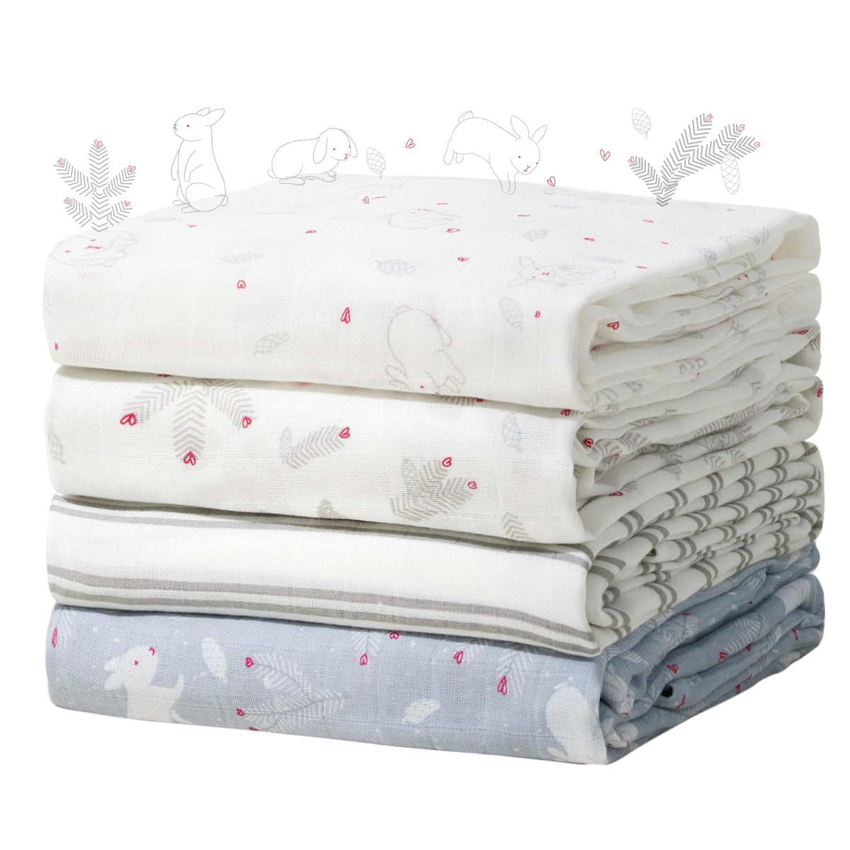 Momcozy muslin swaddle blanket soft-texture detail, gentle skin comfort