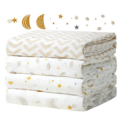 Momcozy muslin swaddle blanket soft texture for soothing newborn sleep.