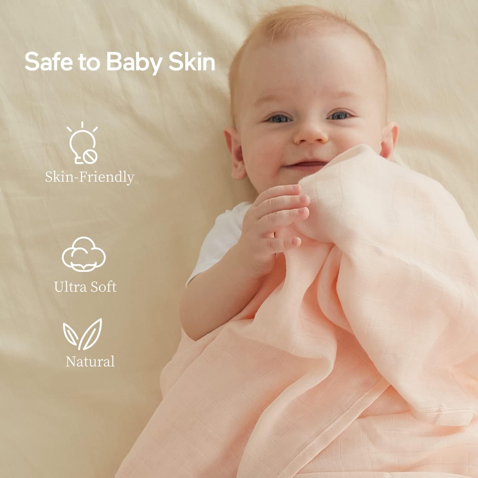 Momcozy muslin swaddle blanket used as stroller cover for shade and privacy