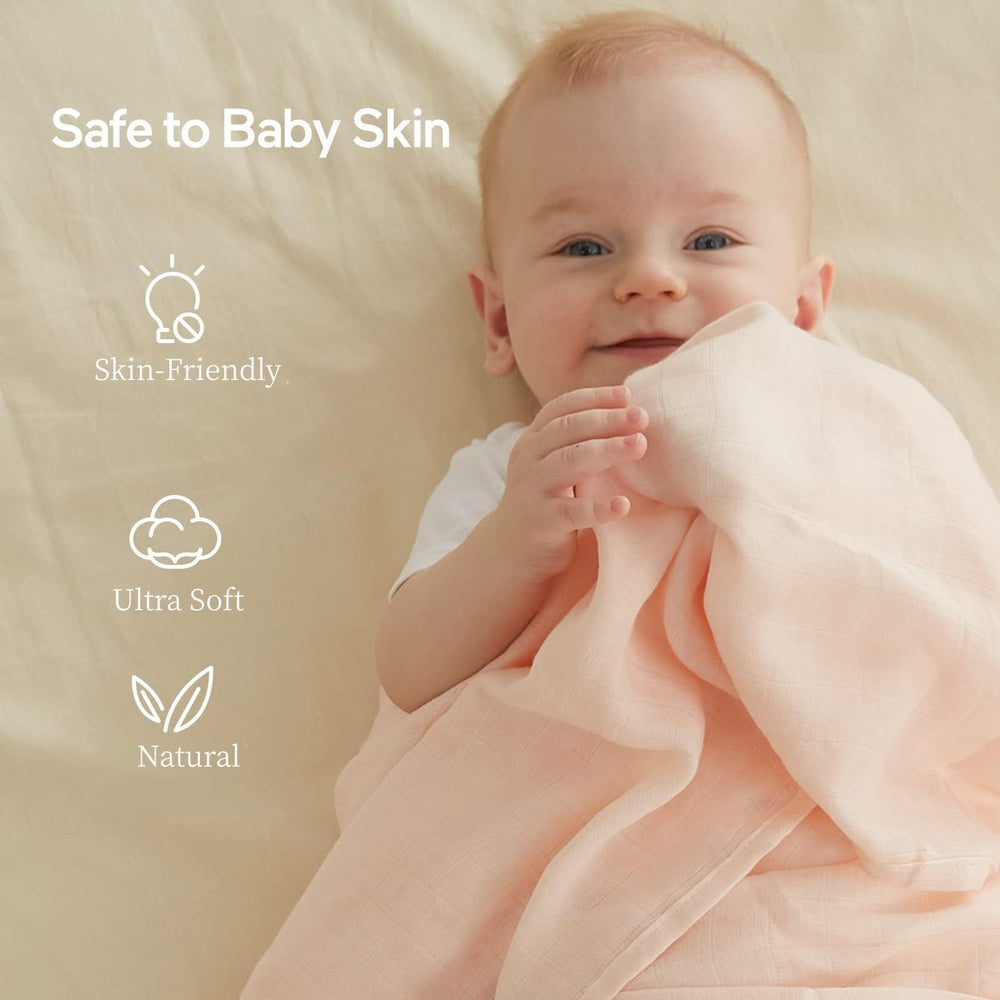 Momcozy muslin swaddle blanket used as stroller cover for shade and privacy