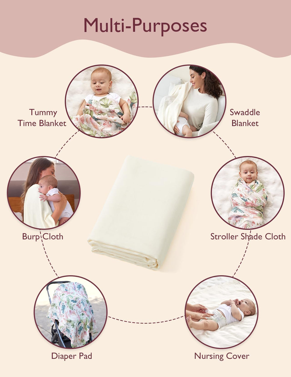 Momcozy travel blanket is lightweight and easy to pack for outings.