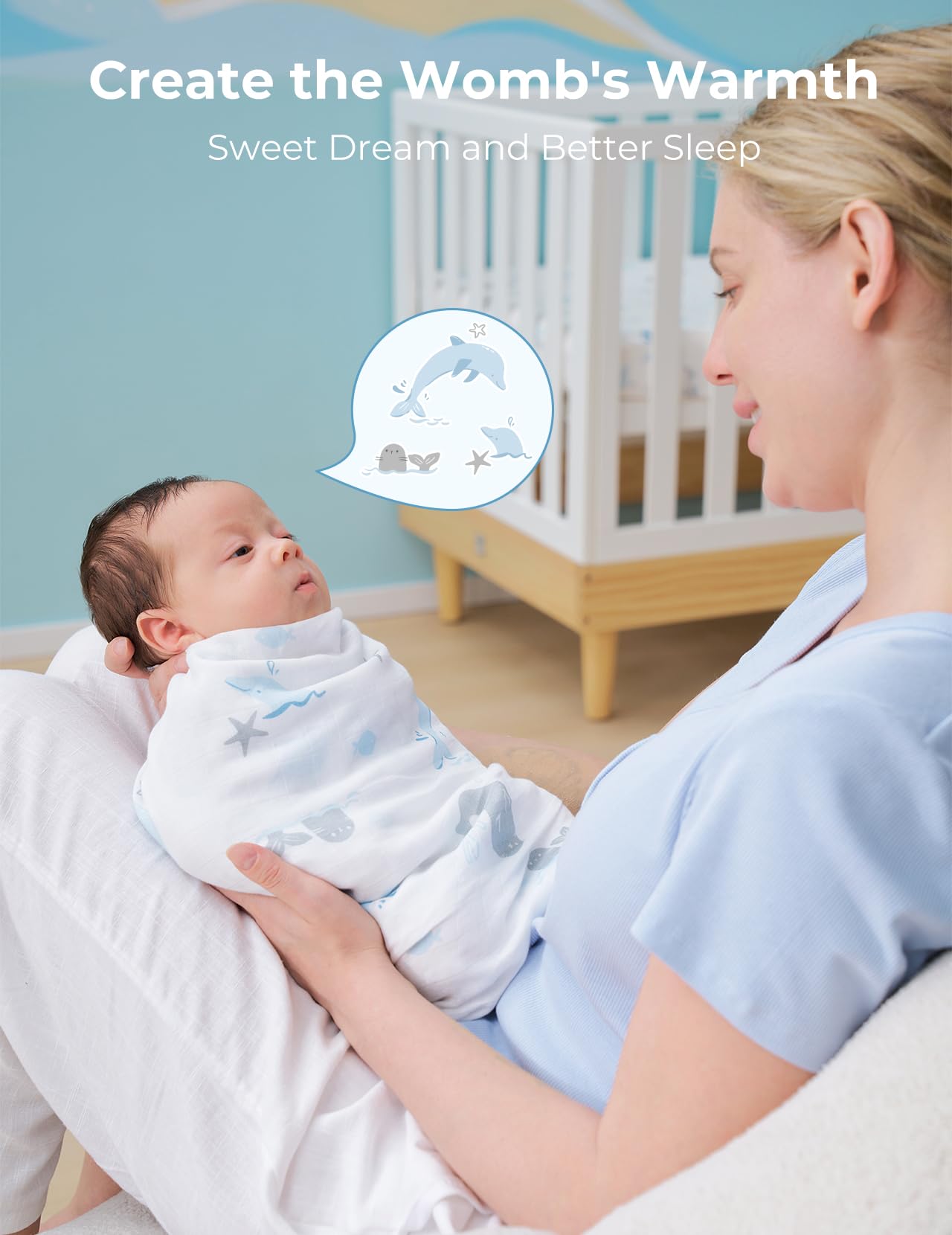 Momcozy muslin blanket in unisex colors complements nursery decor while staying durable.