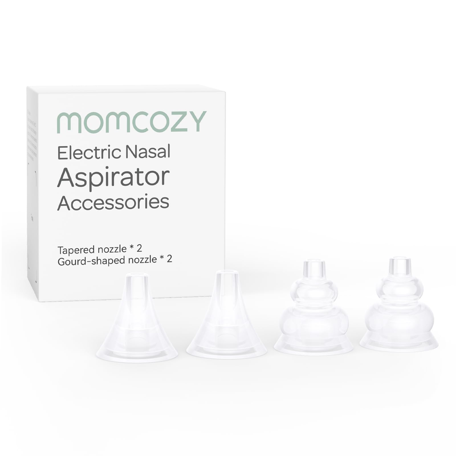 Momcozy nasal aspirator replacement heads, BPA-free silicone tips, easy swaps.