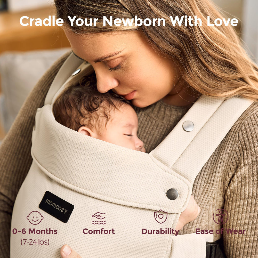 Momcozy newborn carrier removable sunshield shields baby from sun on walks