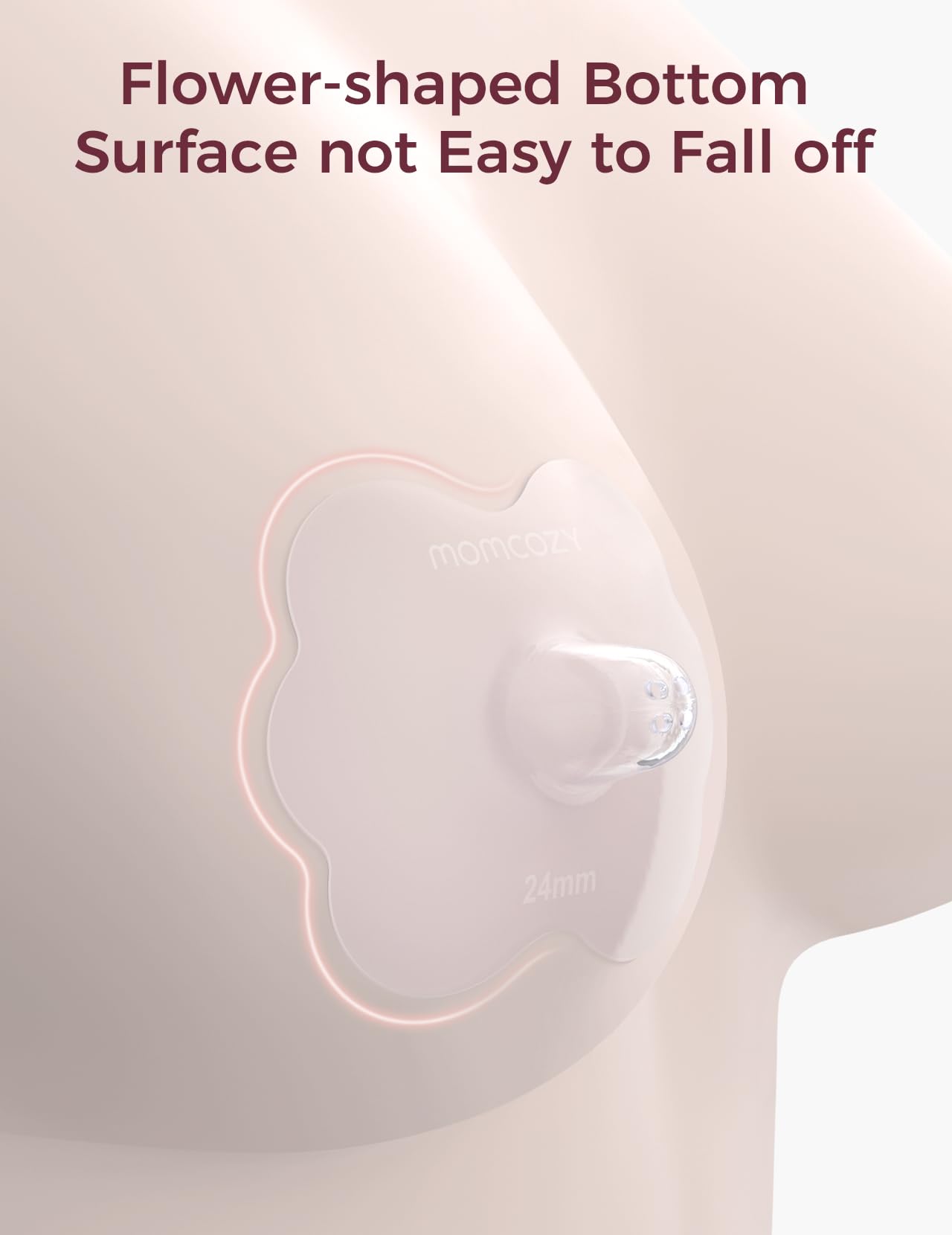 Momcozy nipple shield floral surface 20mm for comfortable latch support.