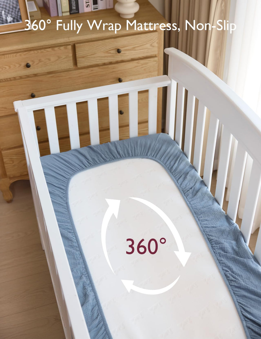 Momcozy non-slip 360-degree wrap reduces sheet movement during sleep