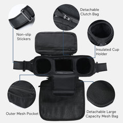 Momcozy non-slip stroller organizer with shoulder strap enables hands-free carrying when needed.