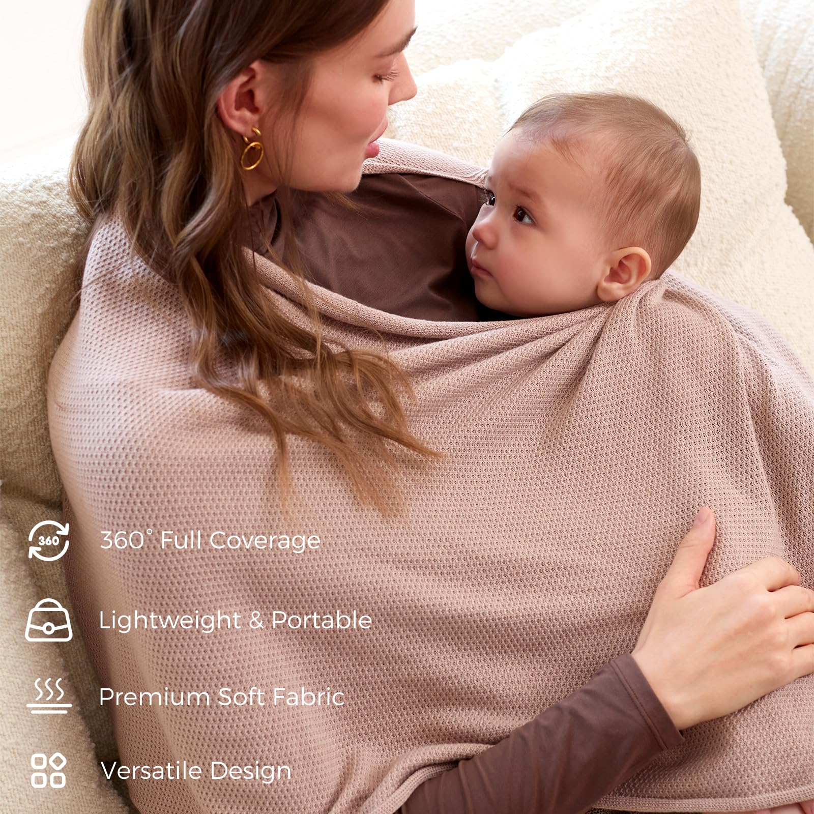 Momcozy nursing cover is ultra-lightweight and folds compactly for travel.