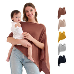Momcozy nursing cover provides full-coverage privacy for breastfeeding anywhere