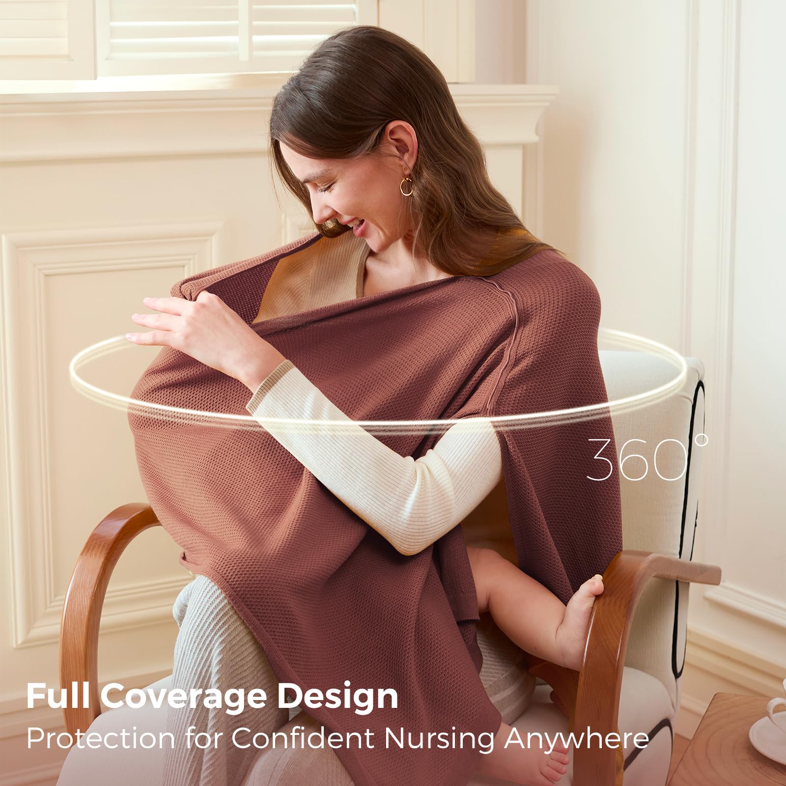 Momcozy nursing cover used as stroller cover to protect from sun