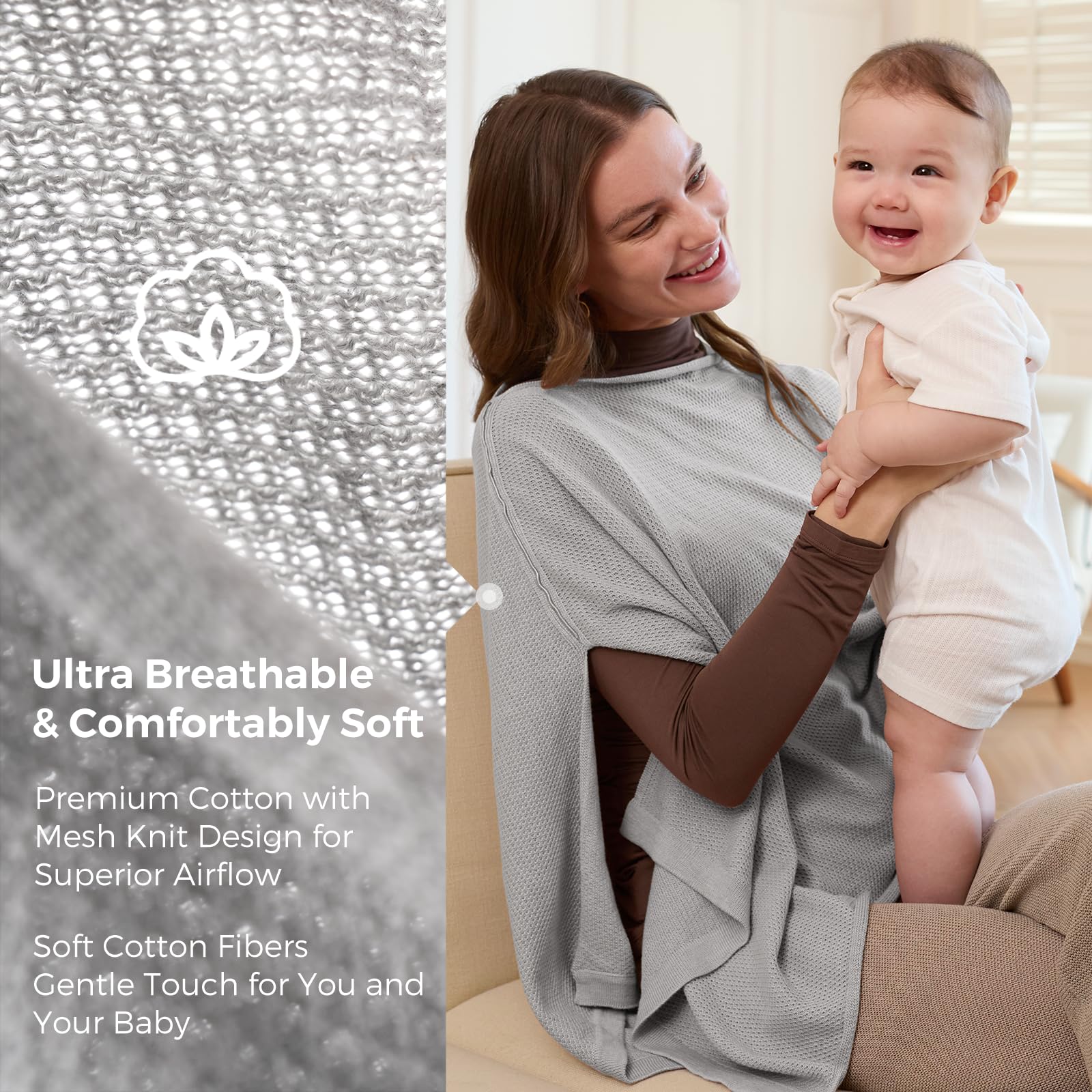 Momcozy Nursing Stroller Cover offers versatile use as a shade and privacy shield.