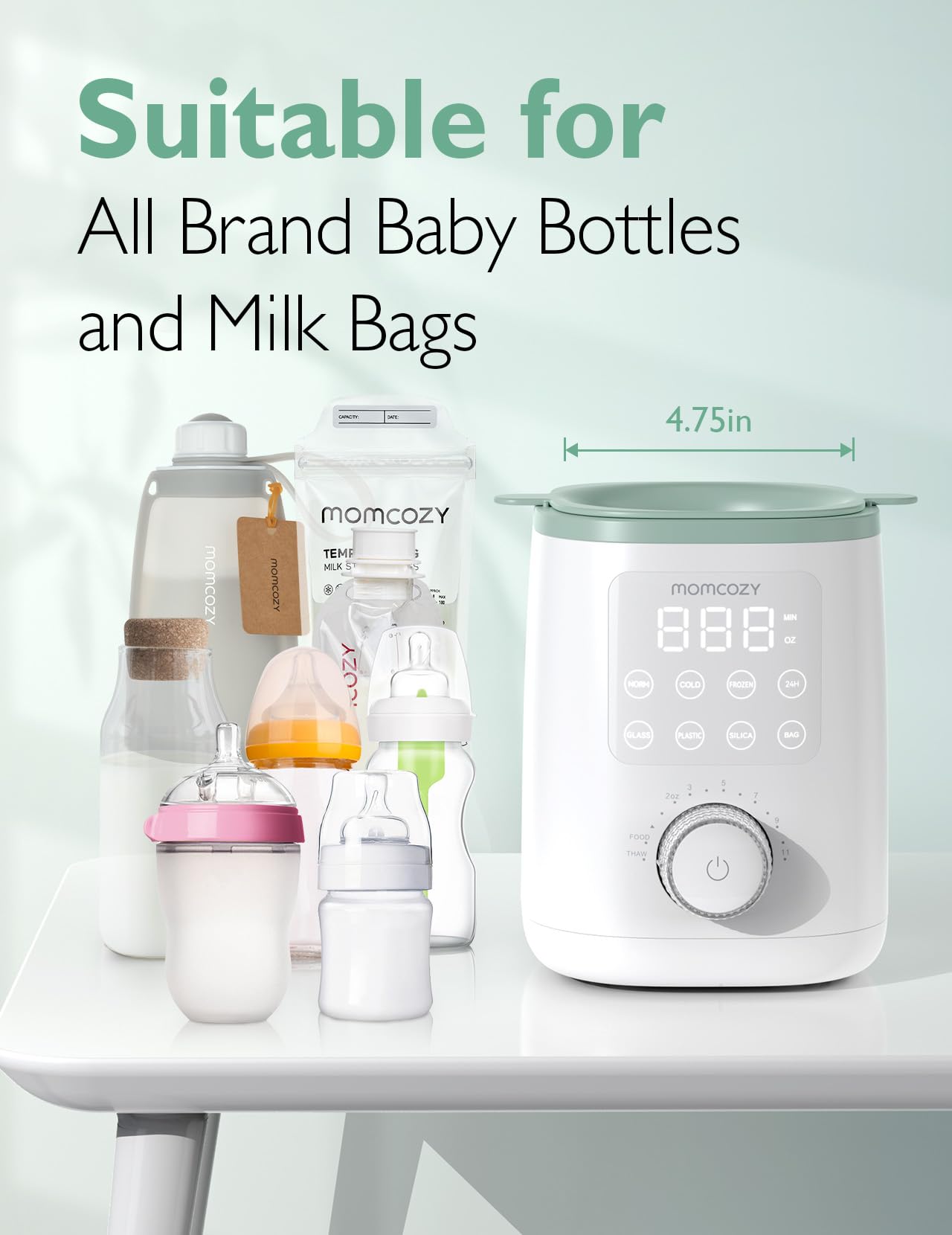 Momcozy Nutri bottle warmer compact design fits small nurseries