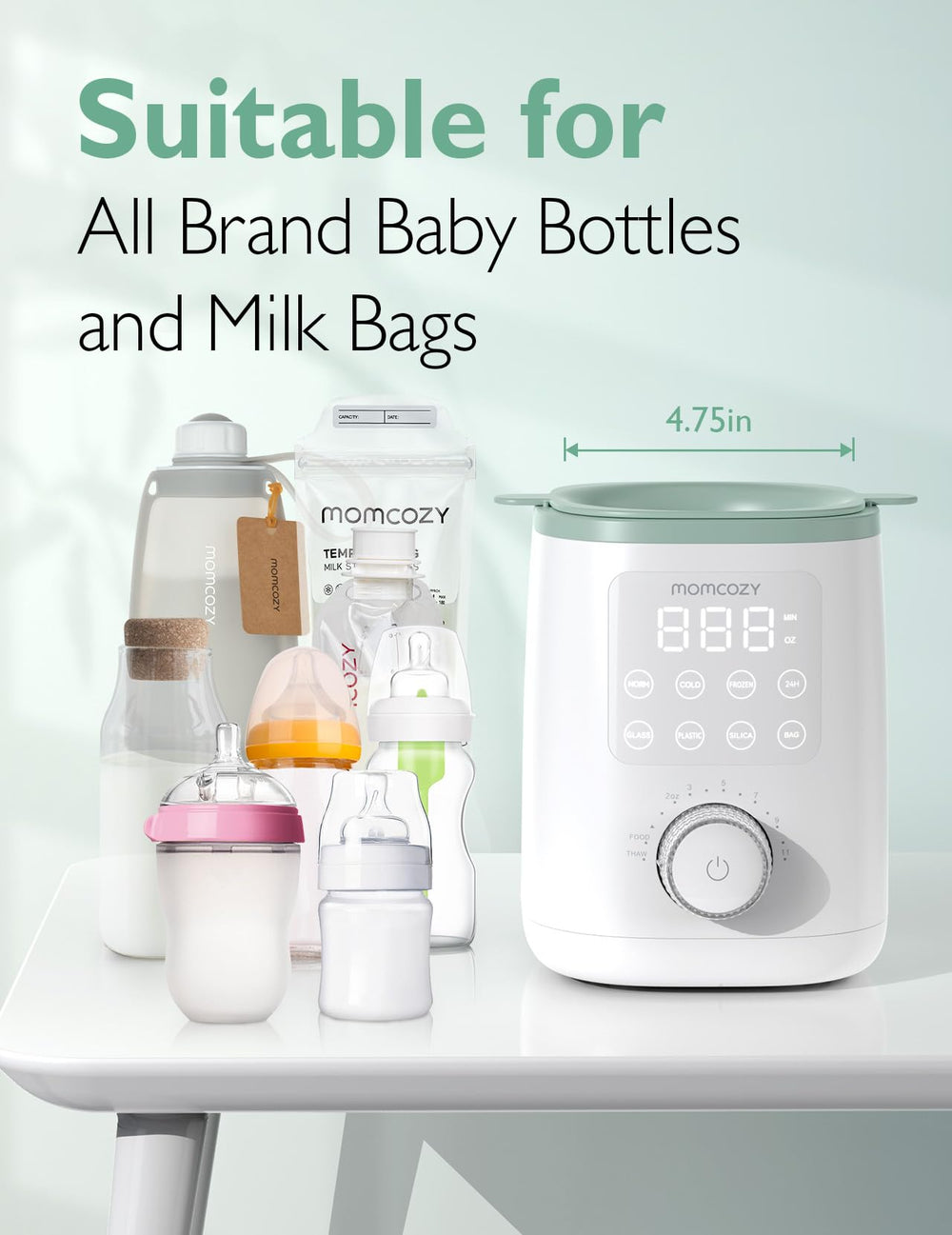 Momcozy Nutri bottle warmer compact design fits small nurseries