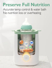 Momcozy Nutri bottle warmer side tilt highlighting simple controls