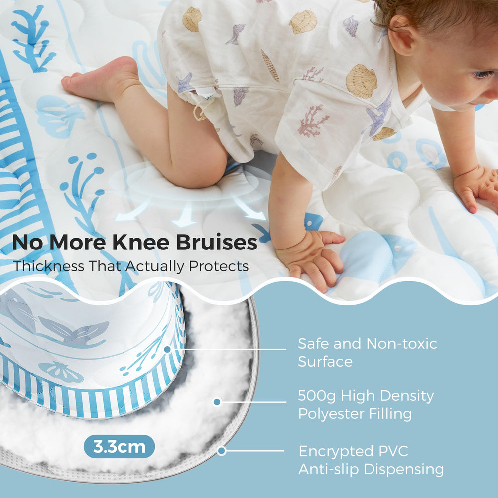 Momcozy Ocean Play Mat suitable for indoor and outdoor setups.