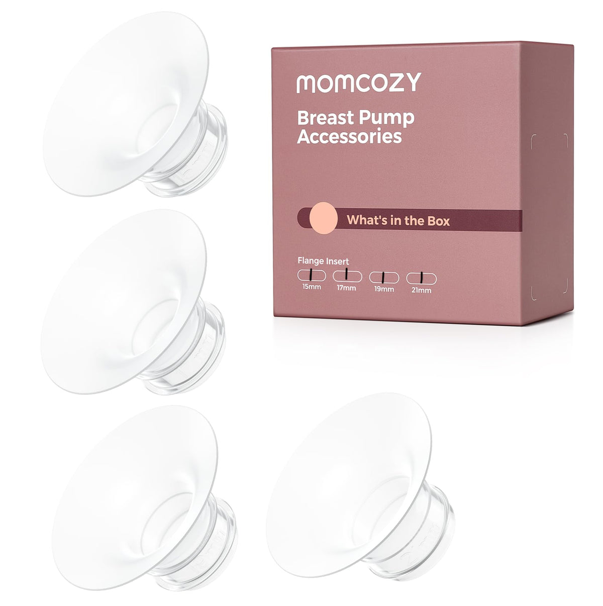 Momcozy original insert 15mm fits comfortably for M5/M6/M9 pumping.