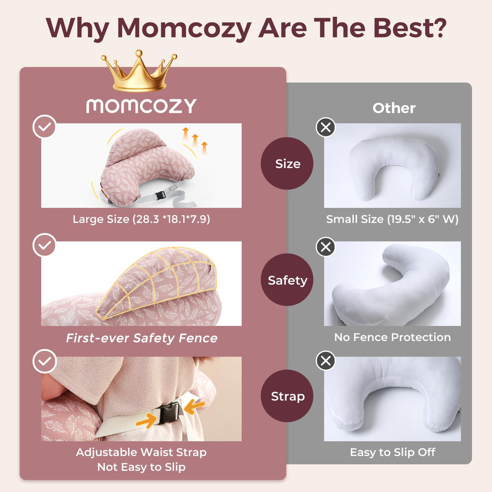 Momcozy Original Nursing Pillow with adjustable waist strap fits most bodies