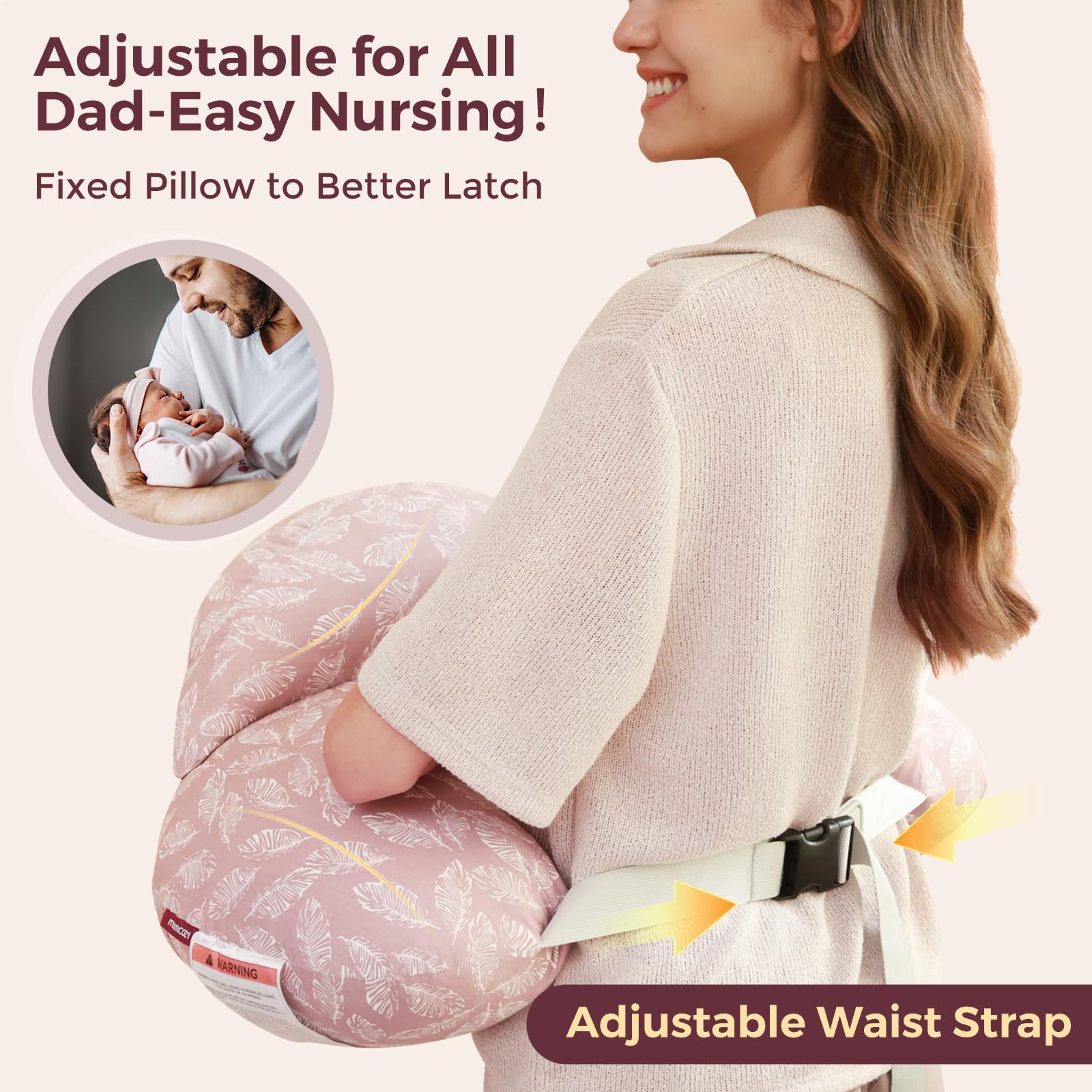 Momcozy Original Nursing Pillow used for baby propping and growing comfort