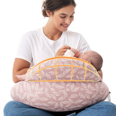 Momcozy Original Nursing Pillow with Safety Fence supports baby securely during feeding