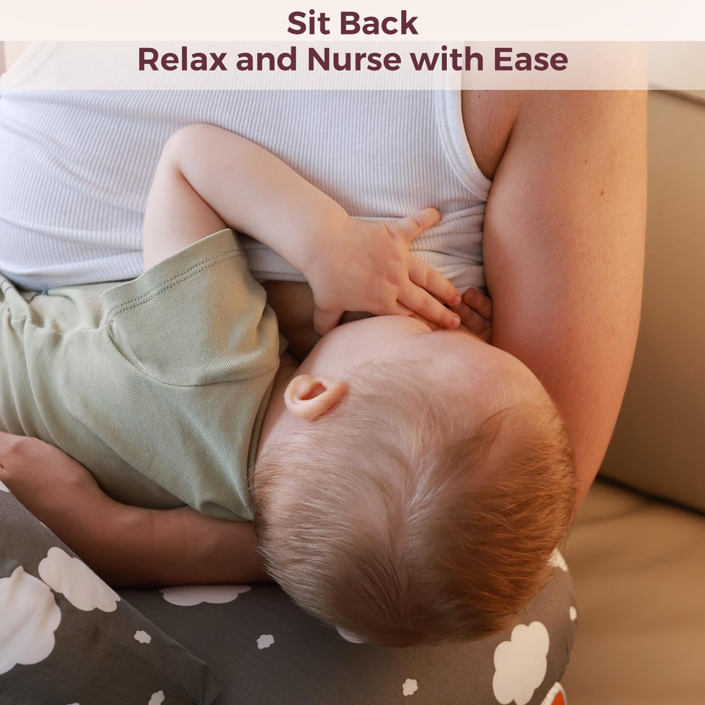 Momcozy Original nursing pillow vacuum-pack image highlighting expansion after unpacking.