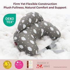 Momcozy Original nursing pillow wide side support for extended arm comfort.