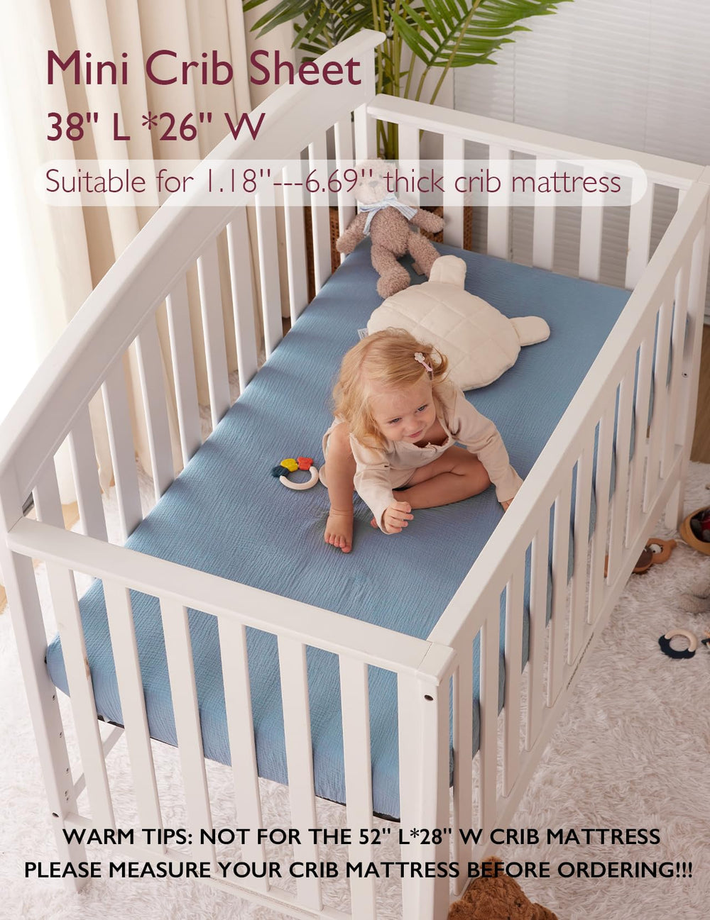 Momcozy Pack N Play mattress cover—breathable design for safe sleep.