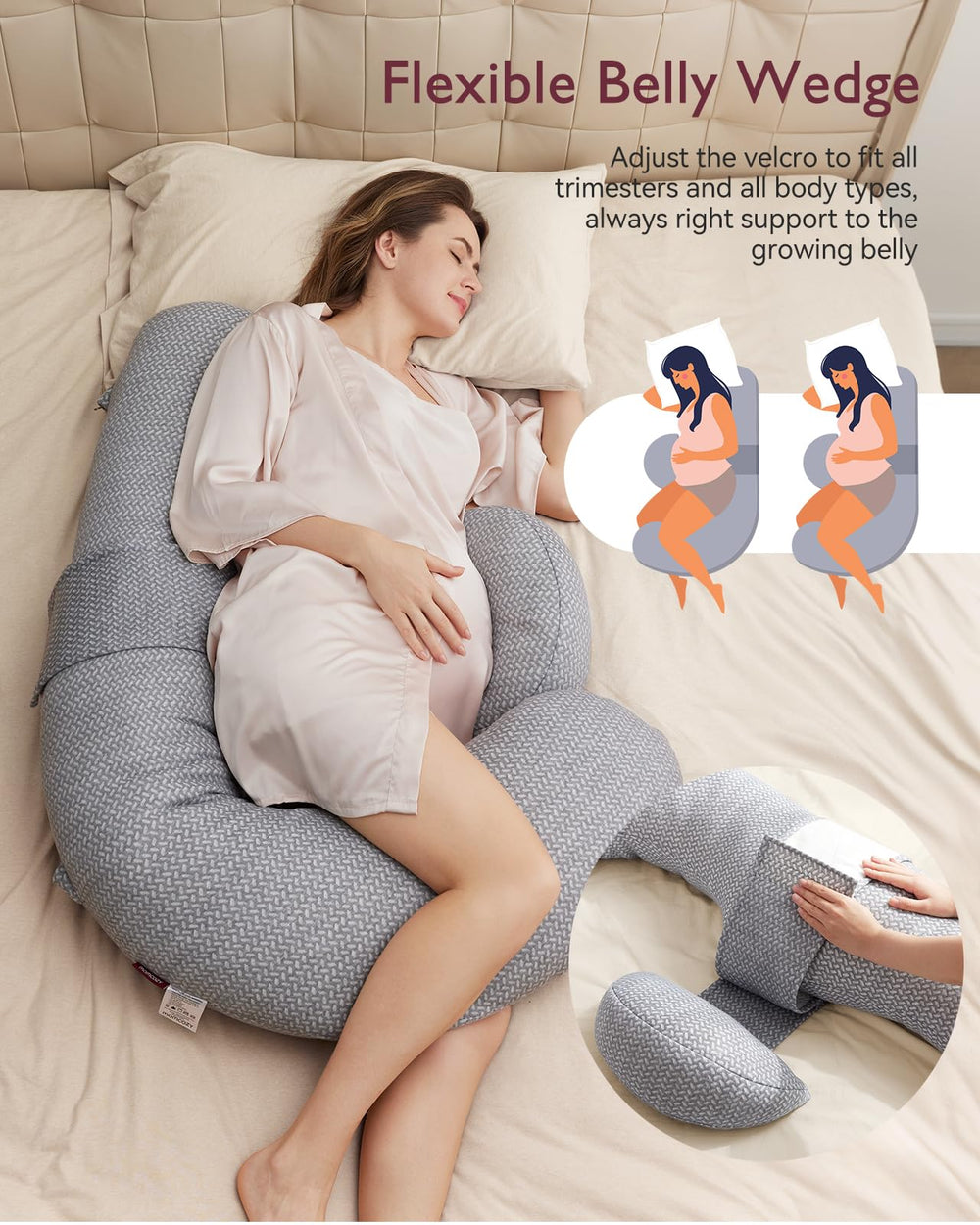 Momcozy original F-shape pillow compatible with your own head pillow