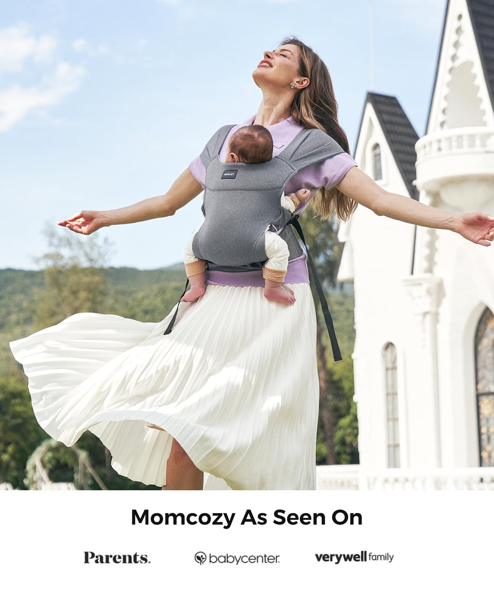 Momcozy hands-free carrying enables multitasking while soothing your baby.