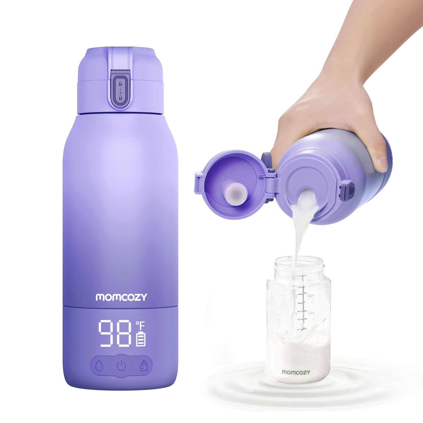 Momcozy portable milk warmer travel-compact-outer-view promotes on-the-go feeding readiness.