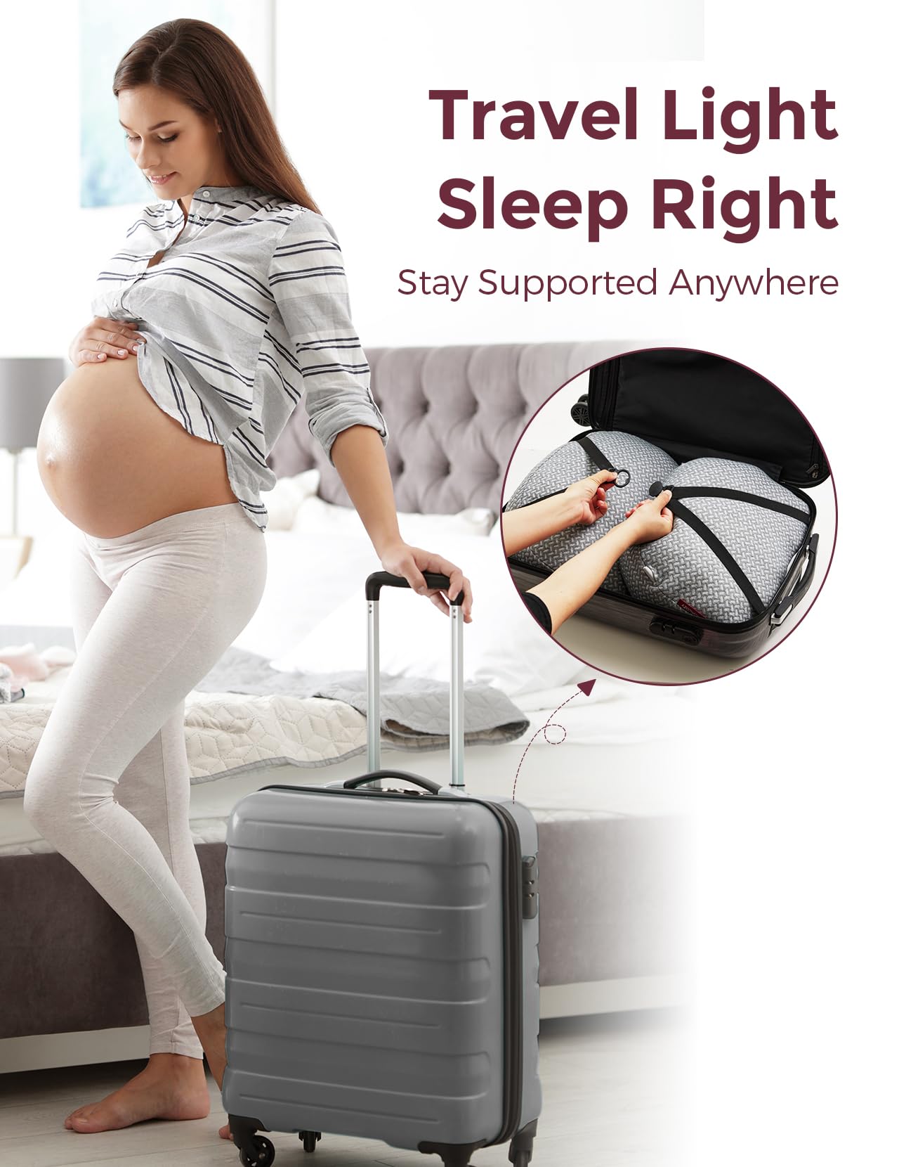 Momcozy adjustable belly wedge supports growing belly for comfortable sleeping through each trimester