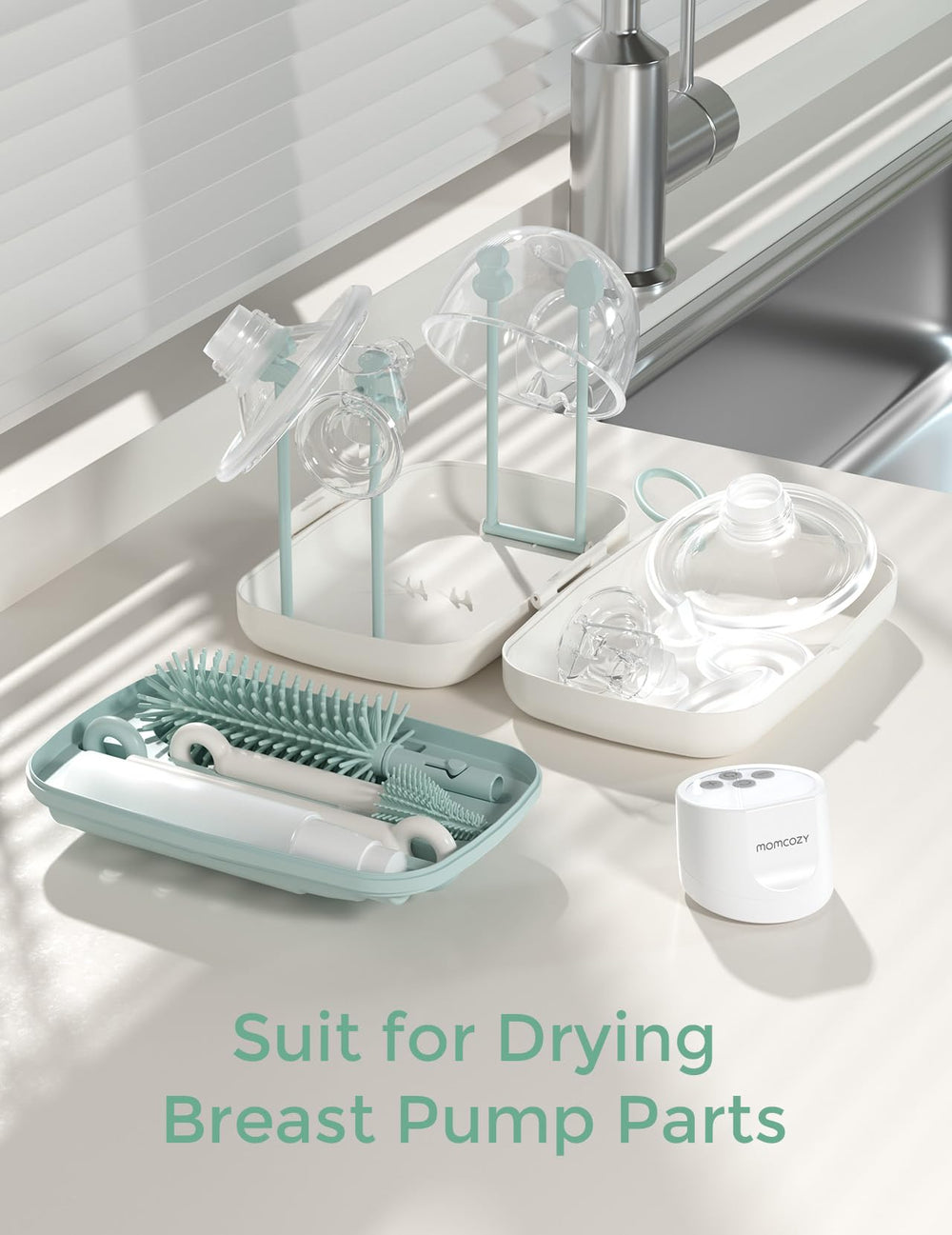 Momcozy portable storage bag ready for on-the-go bottle care.