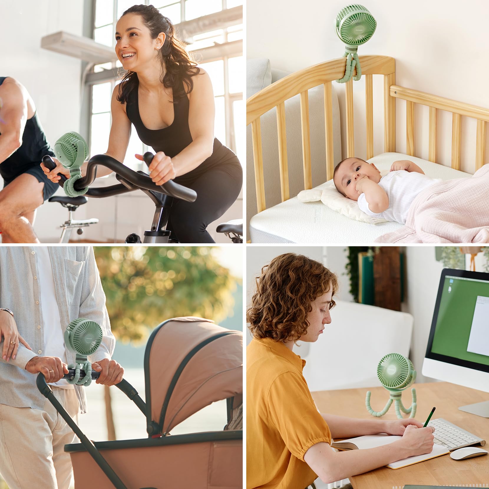Momcozy clip-ready design attaches to strollers, cribs, car seats for quick setup.