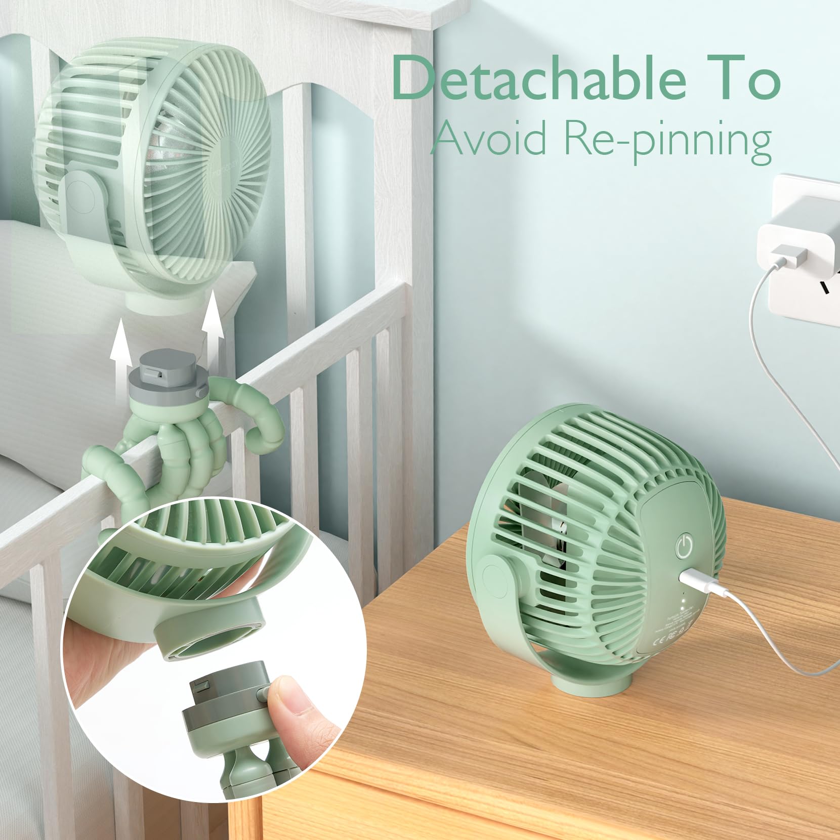 Momcozy LED night light offers two modes for gentle nighttime visibility.