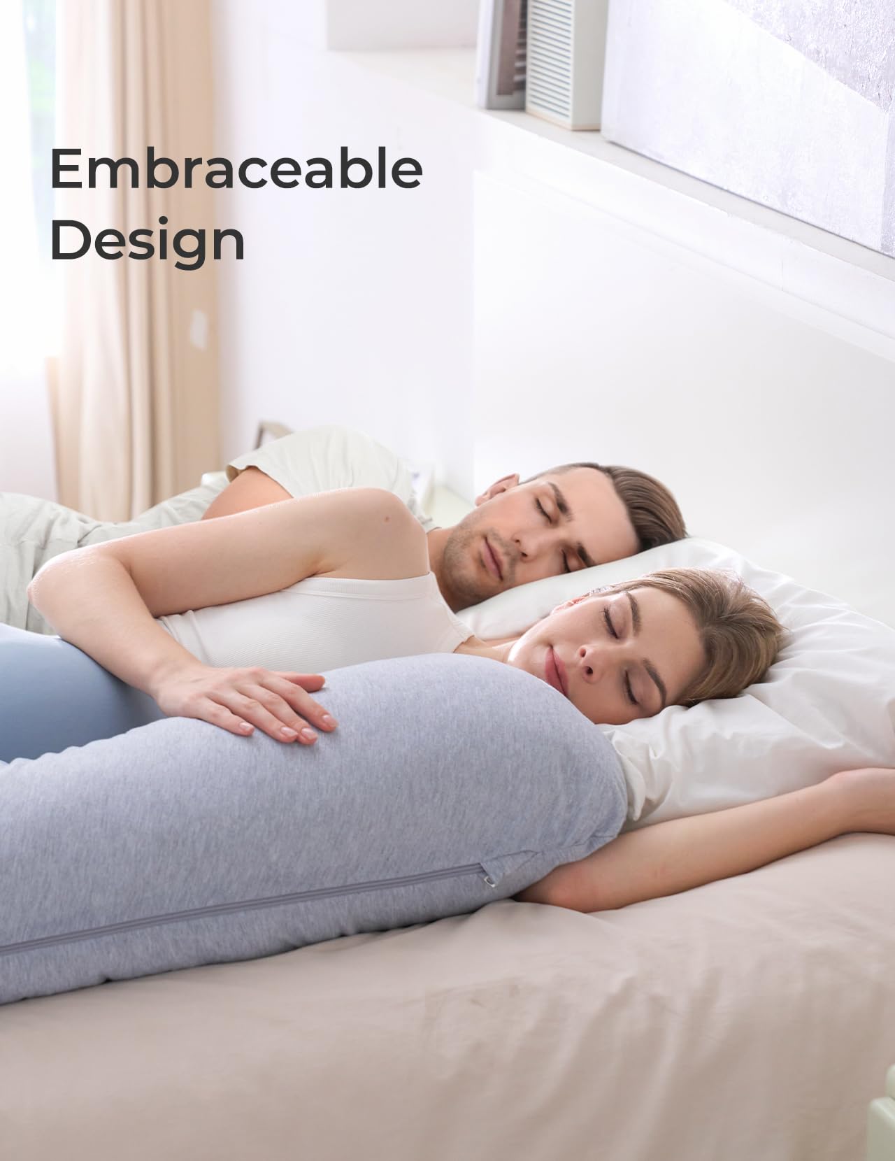 Momcozy pillow shows adjustable angle for customizable comfort.